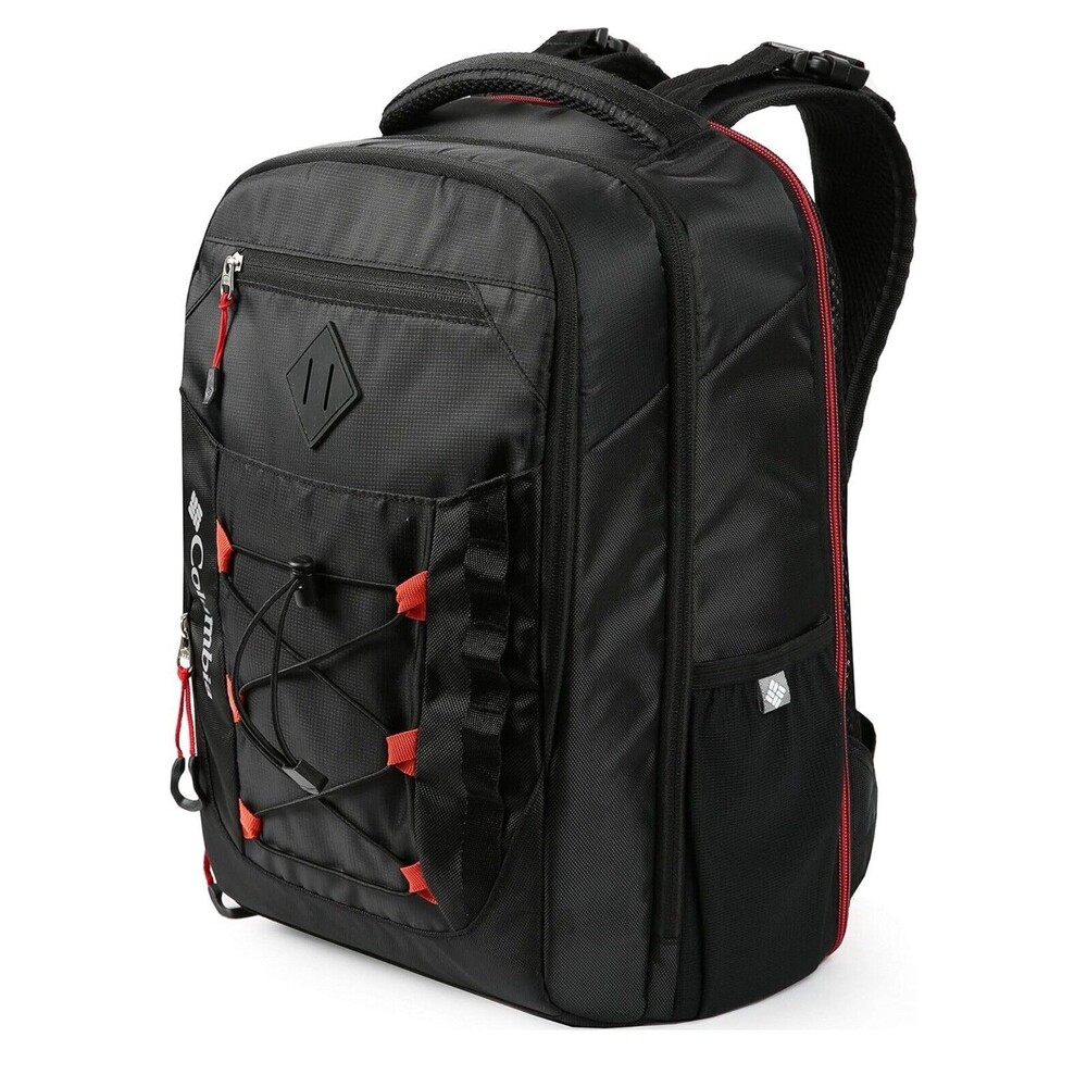 Columbia Diablo‎ Creek Backpack Diaper Bag Thermal Change Mat Black Red Pockets